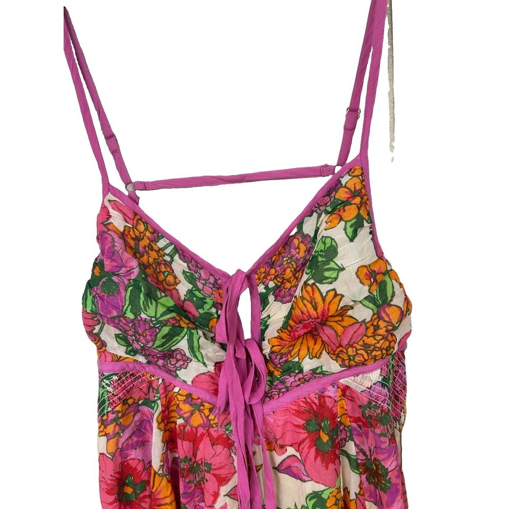 Free People Floral Dream Weaver Maxi Dress Spring Earth Fairy Boho Medium Cotton - Picture 5 of 9